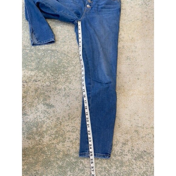 Levis 721 High Rise Skinny Jeans Womens 27 Blue Ankle Slit Denim Stretch - Picture 4 of 8
